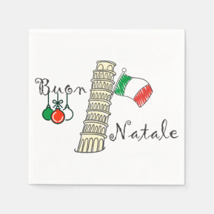 Buon Natale Tower of Pisa Napkin