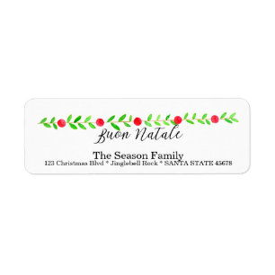 Buon Natale, watercolor Christmas banner