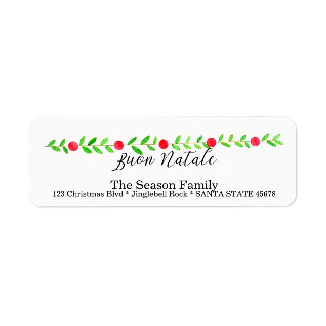Buon Natale, watercolor Christmas banner (Front)