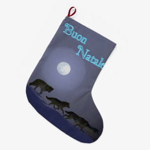 Buon Natale - Wolf Pack Large Christmas Stocking