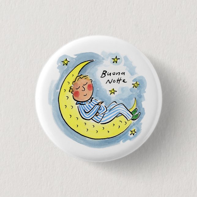 Buona Notte 1 Inch Round Button (Front)