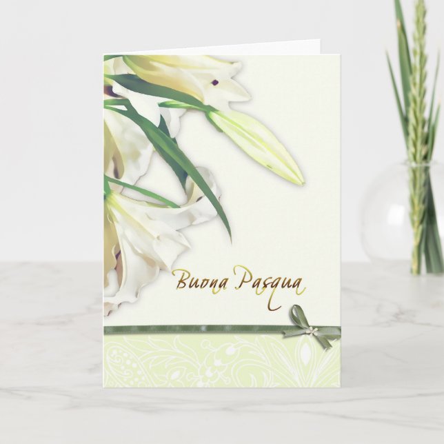 buona pasqua, italian happy easter card, lilly holiday card (Front)