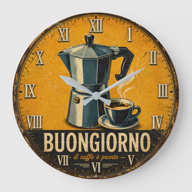 Buongiorno Coffee  Large Clock (Front)