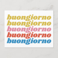 Buongiorno Italian Hello Typography Cute Retro 