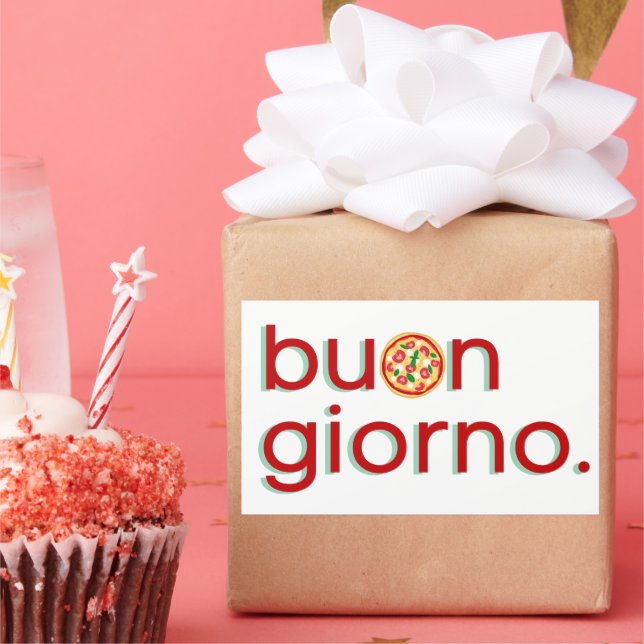 Buongiorno Italian Hello with a Pizza!  Sticker (Party)