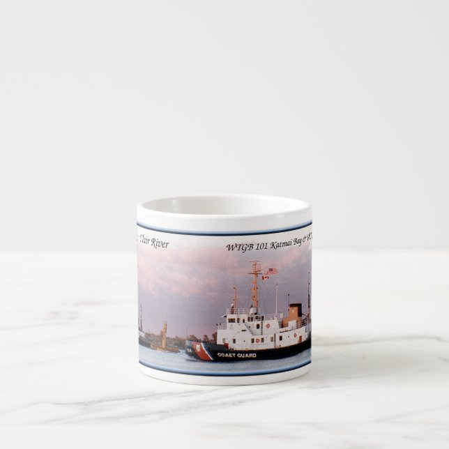 Buoy towing St. Clair River espresso mug (Front)