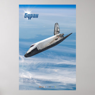 Buran: Legendary Soviet Shuttle in Flight Poster