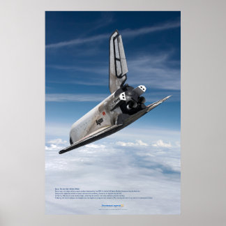 Buran Spaceplane Descending Through Clouds Poster