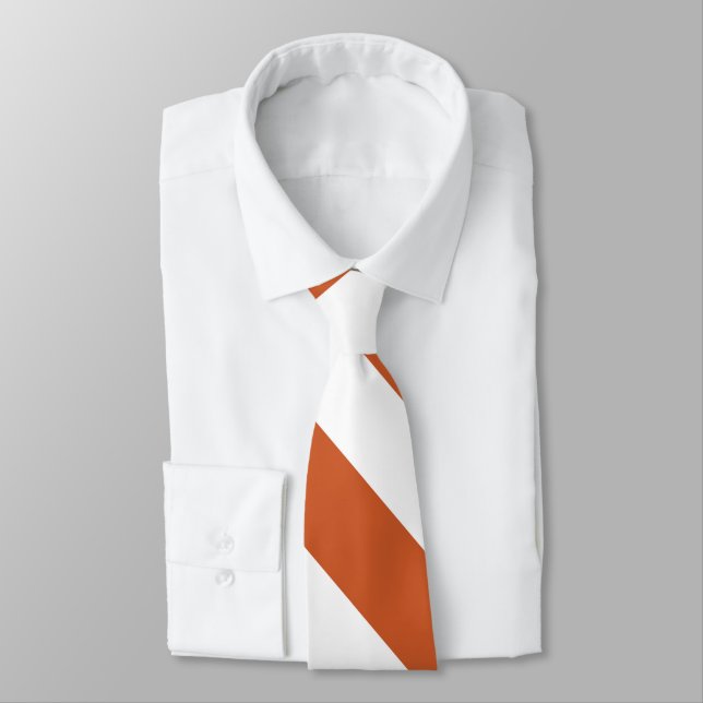 Burange Orange et White Grande Université Cravate  (Attaché)