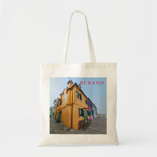 Burano houses close up view tote bag
