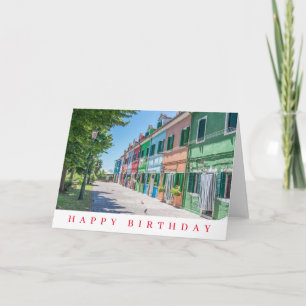 Burano houses view birthday card