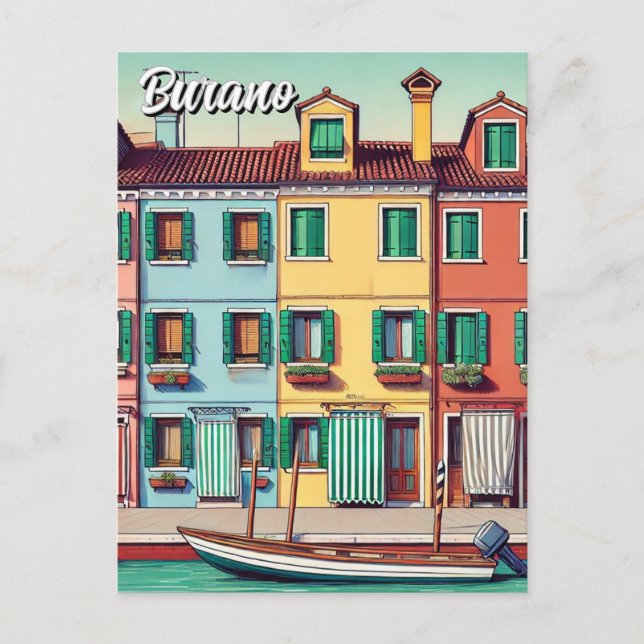 Burano Italy Postcard (Front)
