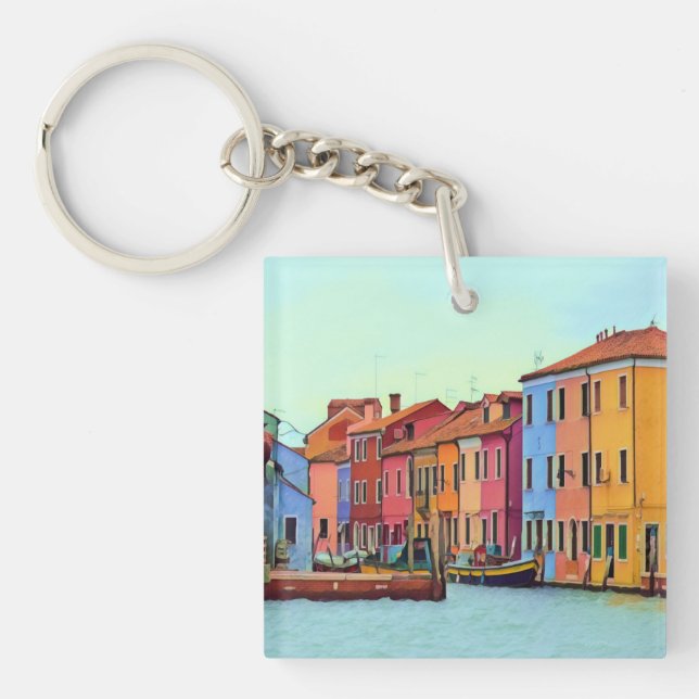 BURANO - Venetian Lagoon Venice - Burano Keychain (Front)