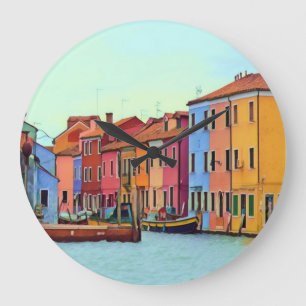 BURANO - Venetian Lagoon Venice - Burano Large Clock