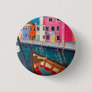 Burano Venice Italy 1 Inch Round Button