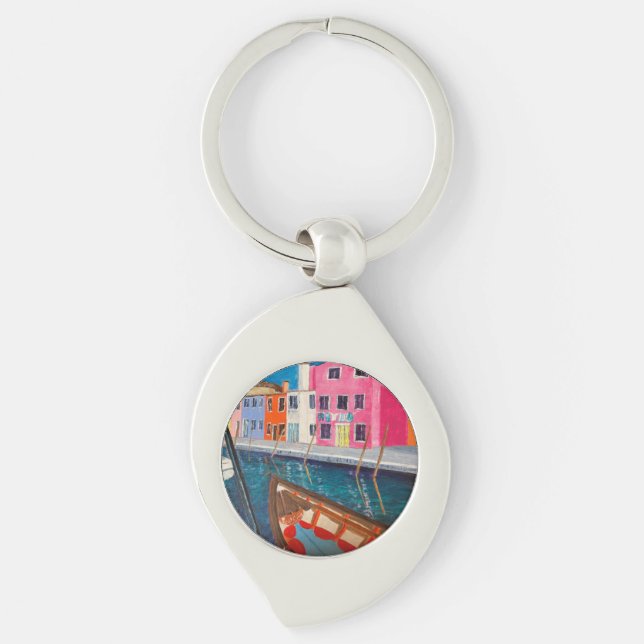 Burano Venice Italy   Keychain (Front)
