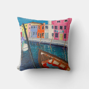 Burano Venice Italy Throw Pillow