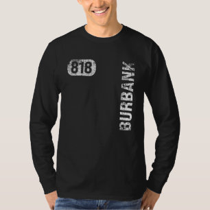 Burbank California 818 Area Code Vintage Retro T-Shirt