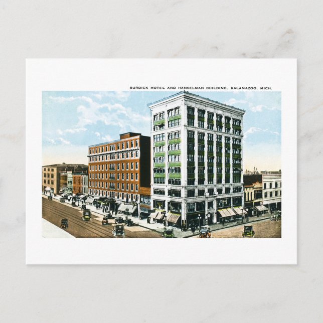 Burdick Hotel, Kalamazoo, Michigan Postcard (Front)