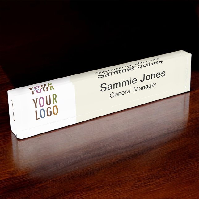 Bureau acrylique Nom Plaque Business Logo Professi (MISOOK Acrylic Name Plate with Logo and Job Title)