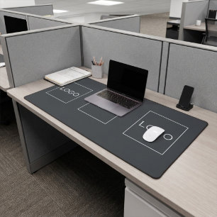 Bureau de charbon gris personnalisable avec 3 logo