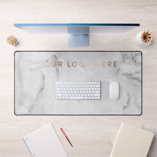 Bureau de Marbre blanc Logo Simple Moderne