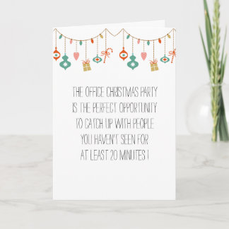 Bureau humoristique / Carte de Noël de travail Con