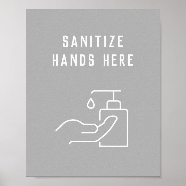 Bureau Hygiène Sanitiez vos mains ici Poster (Devant)