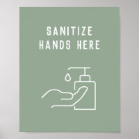 Bureau Hygiène Sanitiez vos mains ici Poster