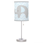Lampe bleue d'éléphant de Chevron/équilibre gris