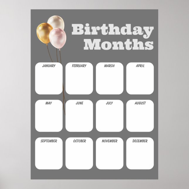Bureau Liste d'anniversaire - Affiche d'anniversai (Devant)