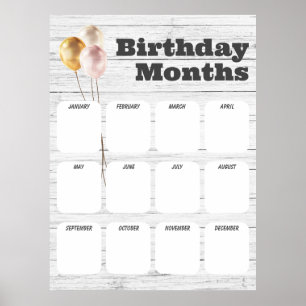 Bureau Liste d'anniversaire - Affiche d'anniversai