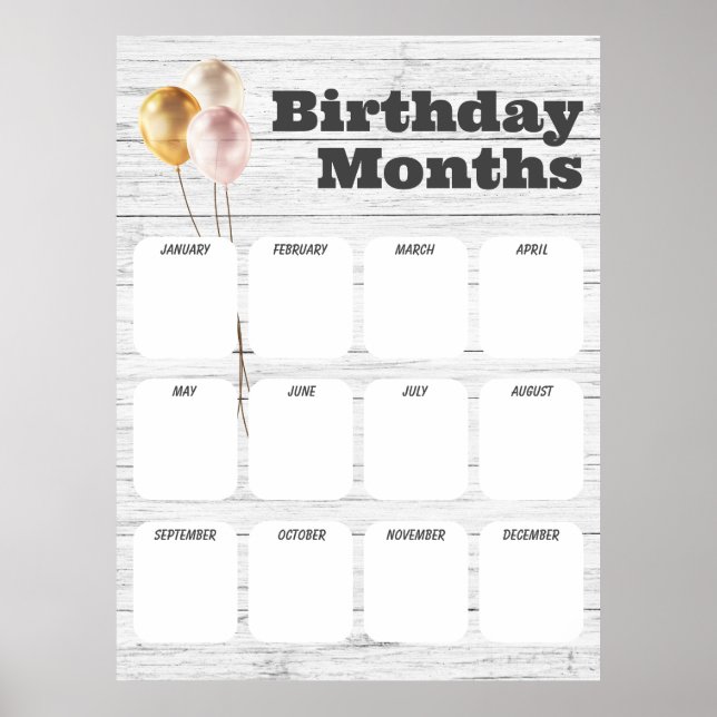 Bureau Liste d'anniversaire - Affiche d'anniversai (Devant)