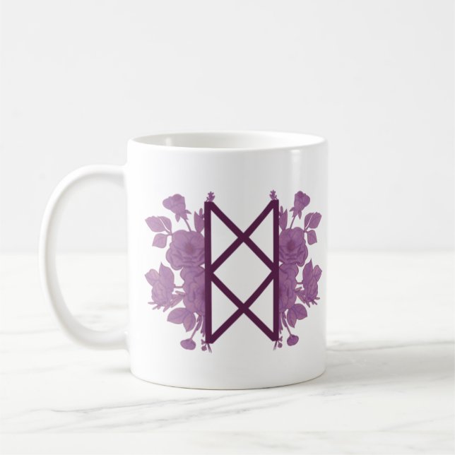 Bureau of Balance floral - Red Coffee Mug (Left)