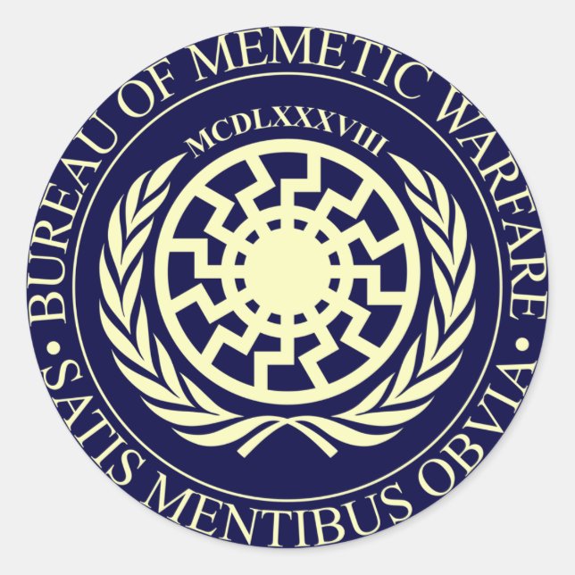 Bureau of Memetic Warfare Classic Round Sticker (Front)