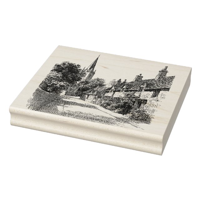 Burford Village Cotswolds  Rubber Stamp (Stamp)