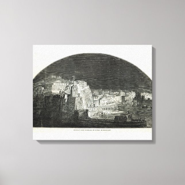 Burford's New Panorama of Naples by Moonlight Canvas Print (Front)