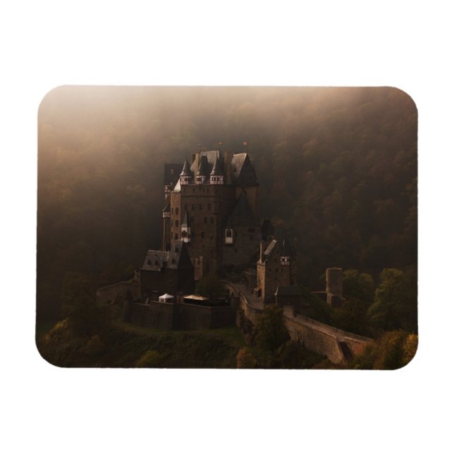 Burg Eltz castle in the morning fog Magnet (Horizontal)