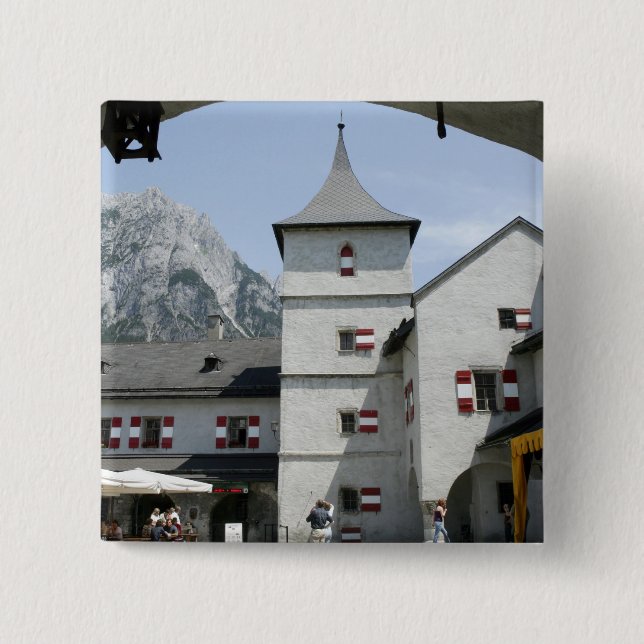 Burg Hohenwerfen 2 Inch Square Button (Front)