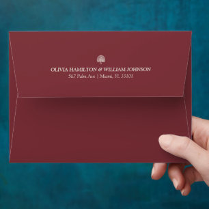 Burgandy 5x7 Minimalist Wedding Envelope