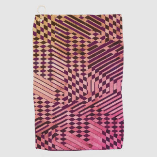 Burgandy à motifs, Noir, Tan, Serviette de golf