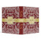 Burgandy Red Damask Gold Ribbon Family Binder