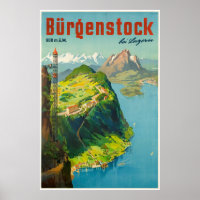 Bürgenstock bei Luzern, Suisse, Affiche de voyage