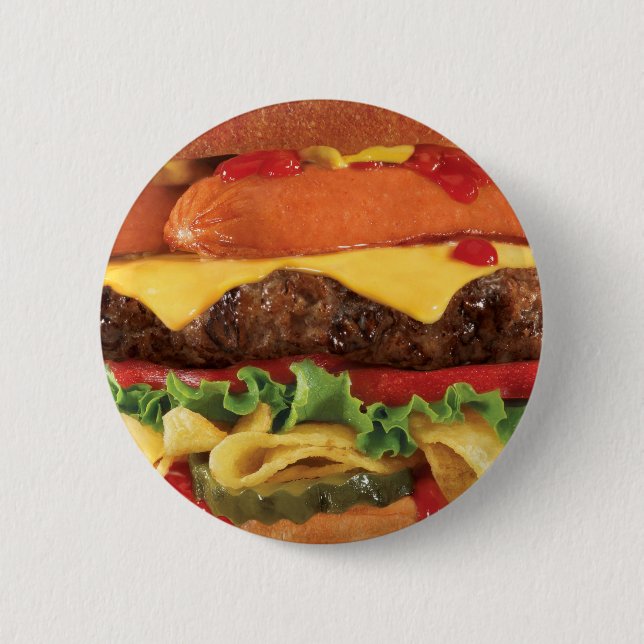 burger 2 inch round button (Front)