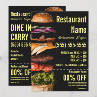 Burger 5x7 Flyer Invitation