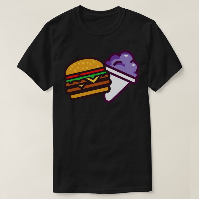 Burger and a Grape Snow Cone T-Shirt (Design Front)