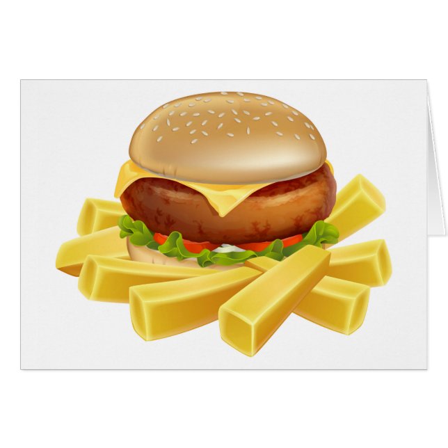 Burger and chips or french fries (Front Horizontal)