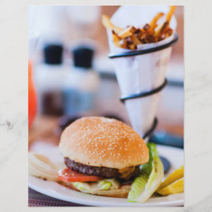 Burger and french fries flyer