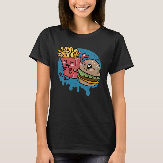 Burger And Fries Bestfriends Perfect Combo Grilled T-Shirt (Front)