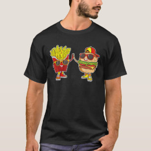 Burger and Fries Trendy Weird BFF Fast Food Who Lo T-Shirt